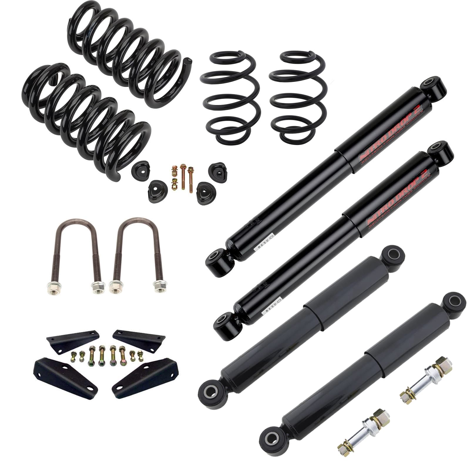 1963-72 Chevy C10 2/4 Drop Lowering Kit w/ Shock Relocation