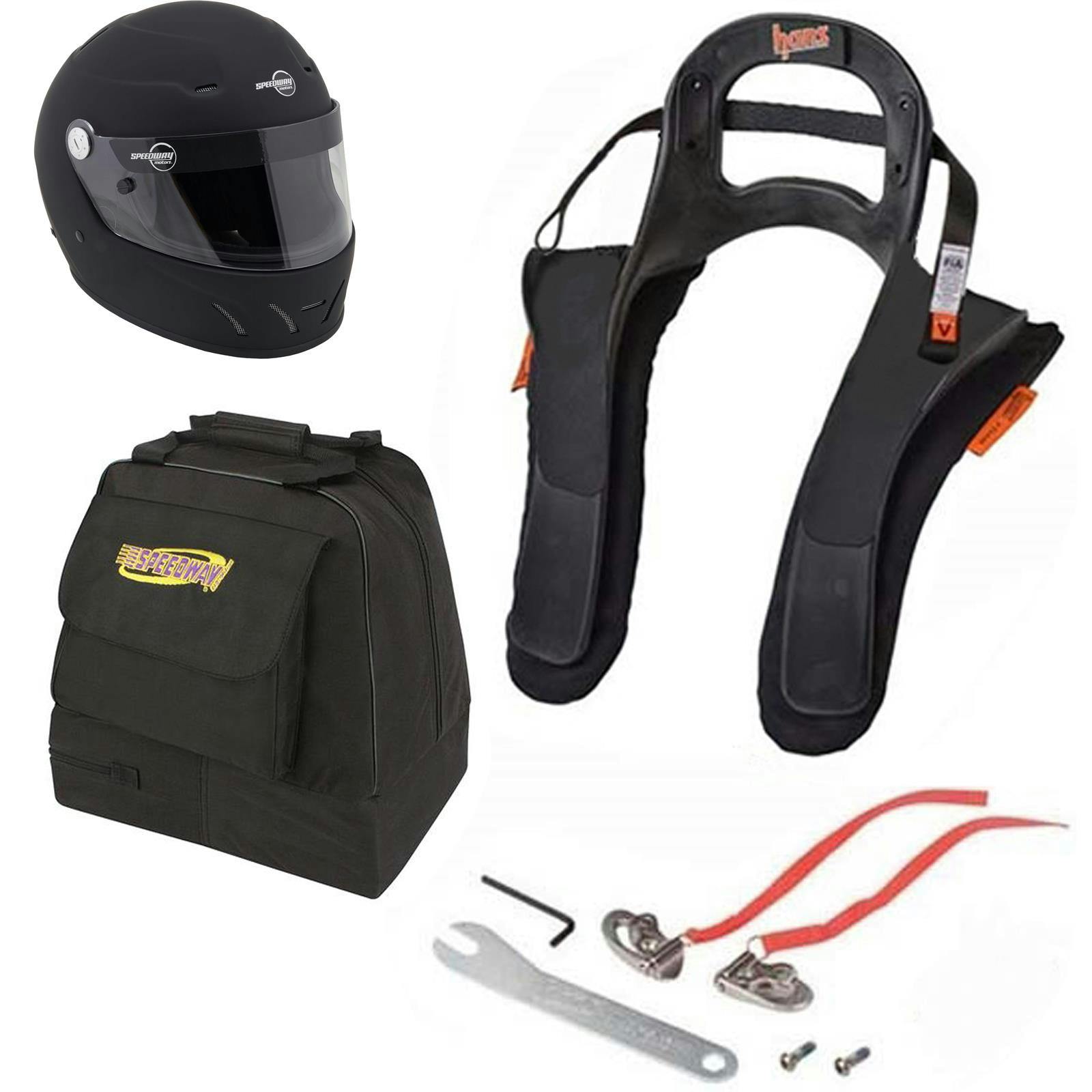 Speedway Motors SA2020 Lightweight Helmet and Hans Kit