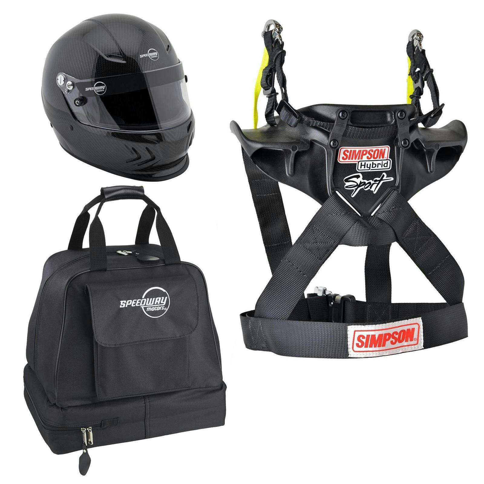 Speedway Motors SA2020 Carbon Fiber Helmet and Hybrid Kit