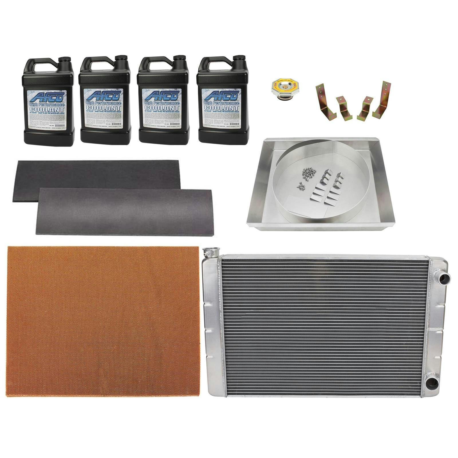 Chevy Double Pass Alum Radiator and Fan Shroud Install Kt 28 In