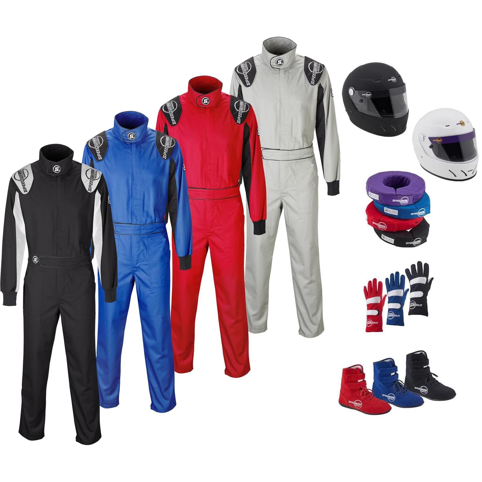 Speedway Motors Single Layer One Piece Racing Suit Combo w/Helmet