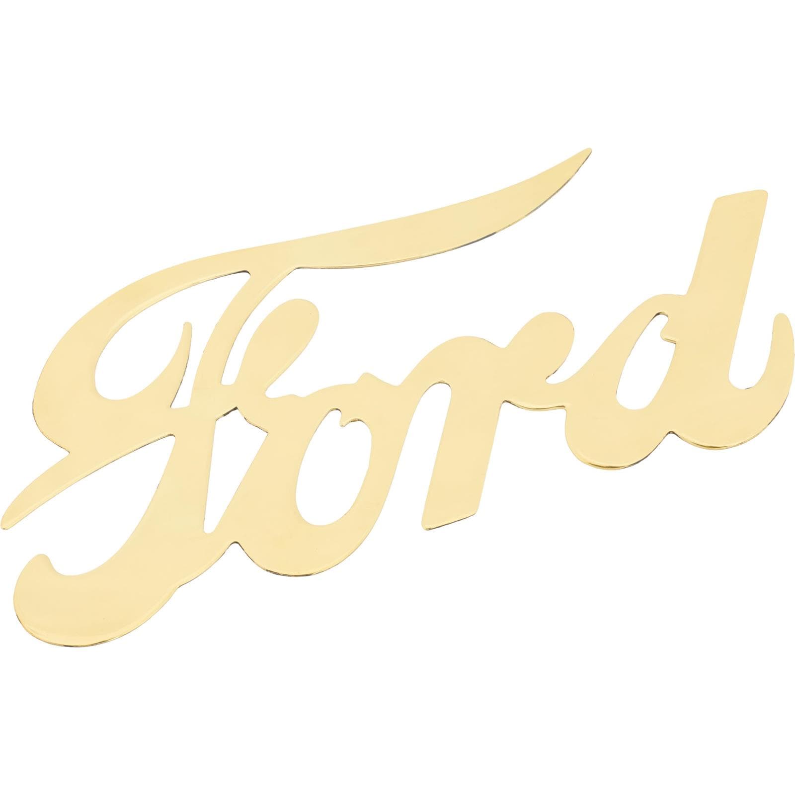 Ford Script Emblem, Polished Brass