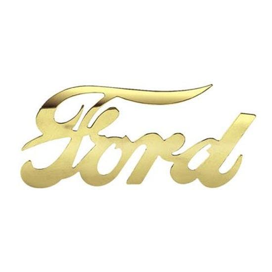 Ford Script Emblem, Polished Brass