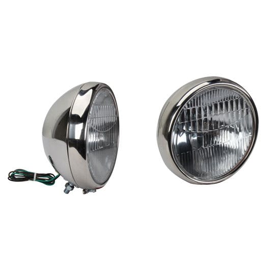1930-31 Ford Model A Style Headlights, Stainless Steel