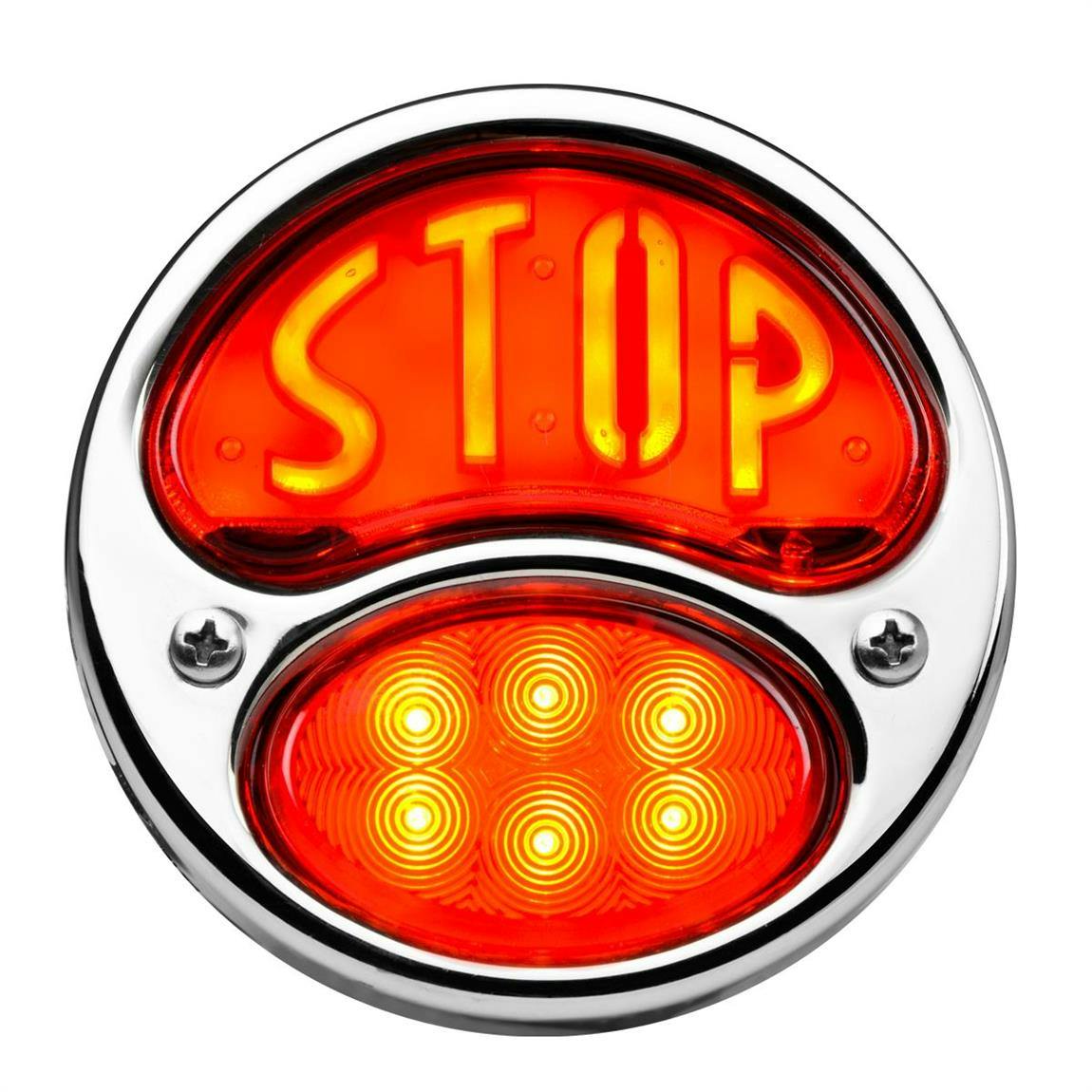 Replacement LED Tail Light, Red Lens w/ STOP Text, 28-31 Ford, RH