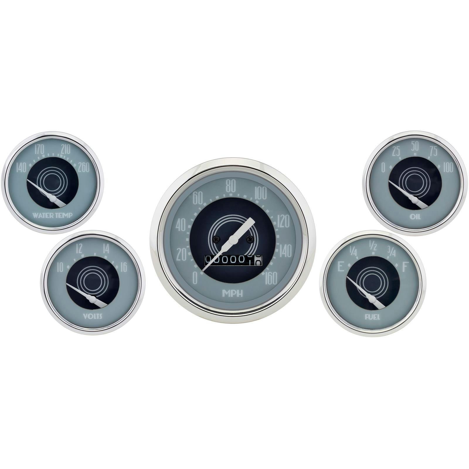 Omega Kustom Avant 5-Gauge Set, Mechanical Speedometer, 3-3/8