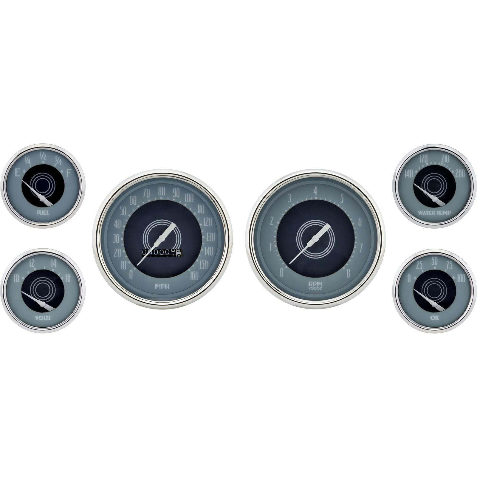 Omega Kustom Avant 6-Gauge Set, Mechanical Speedometer, 4-3/8