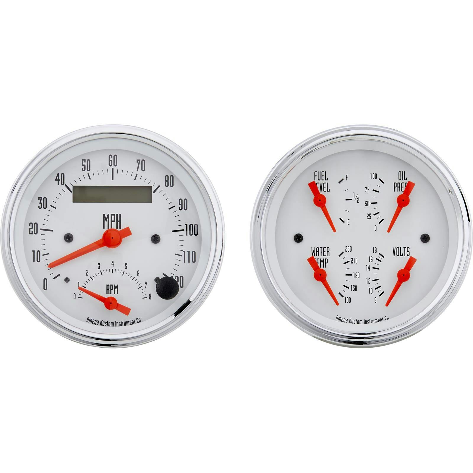 Omega Kustom Quad Gauge and Speedometer/Tach Combo, 3-3/8 Inch