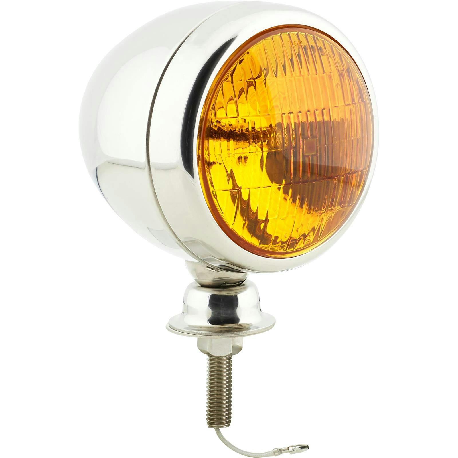 Stainless Steel Tear Drop 12 Volt Fog Light, Amber Lens
