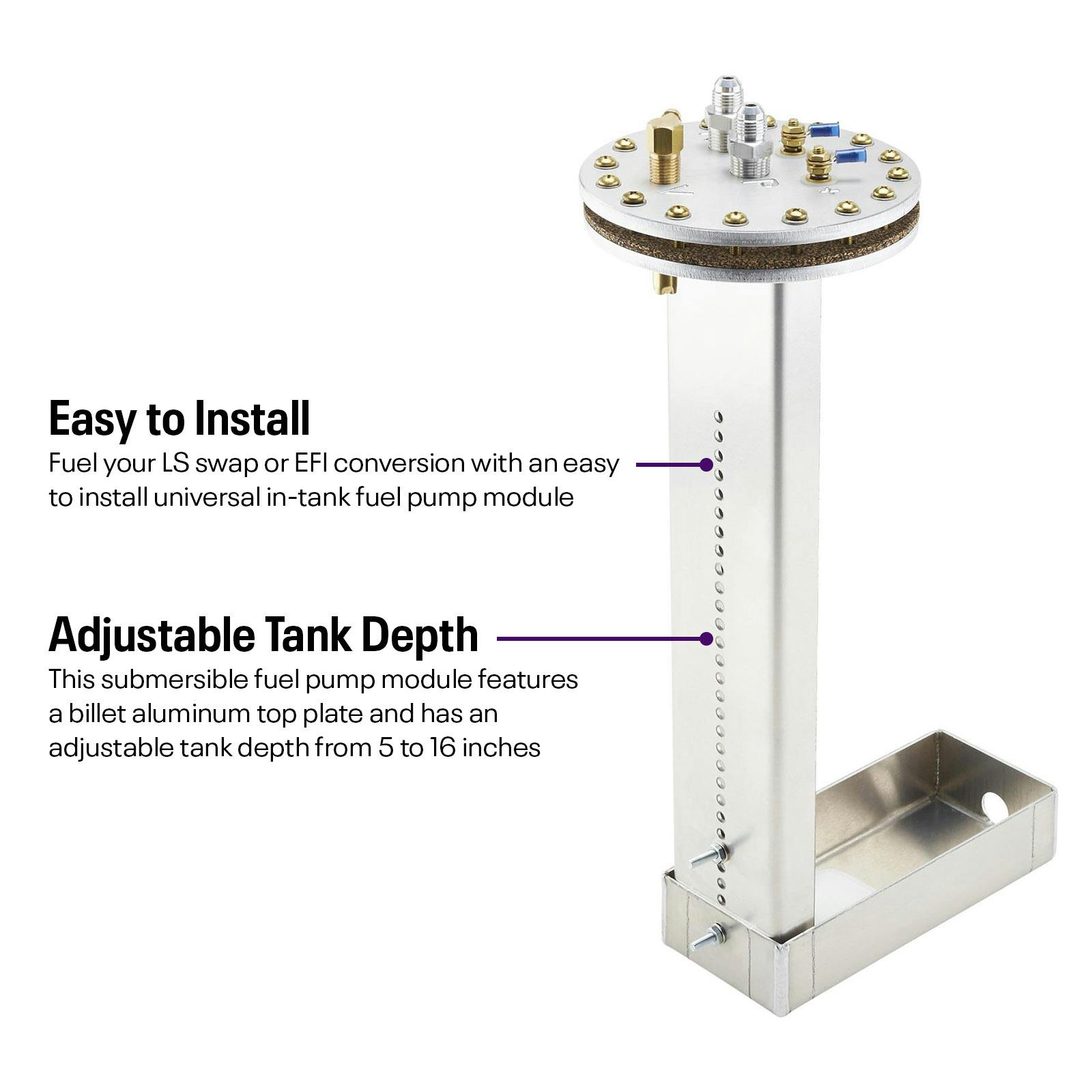 Universal In-Tank Electric Fuel Pump Module, Retrofit EFI/LS Swap
