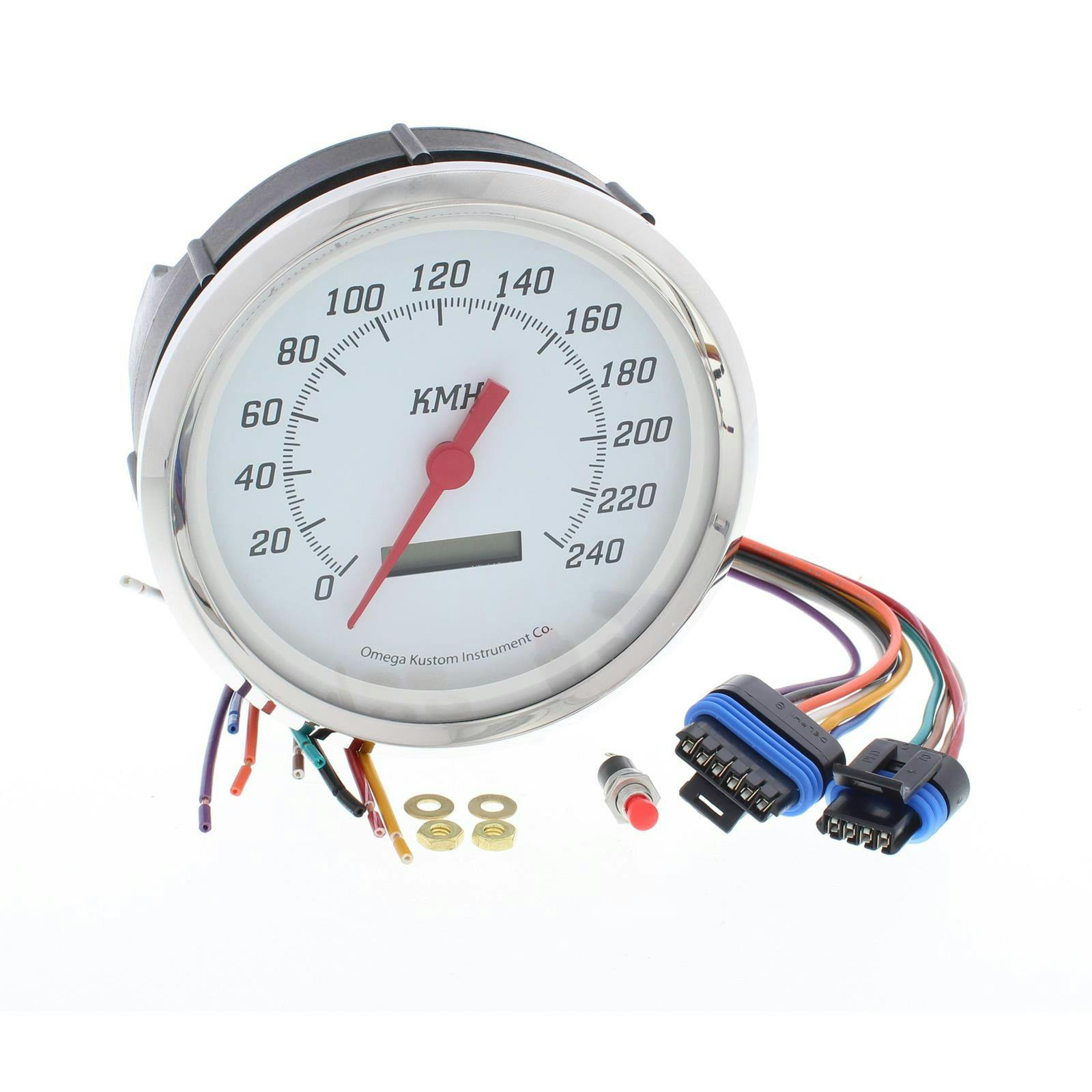 5 Inch 240 KMH Speedometer, White, Programmable