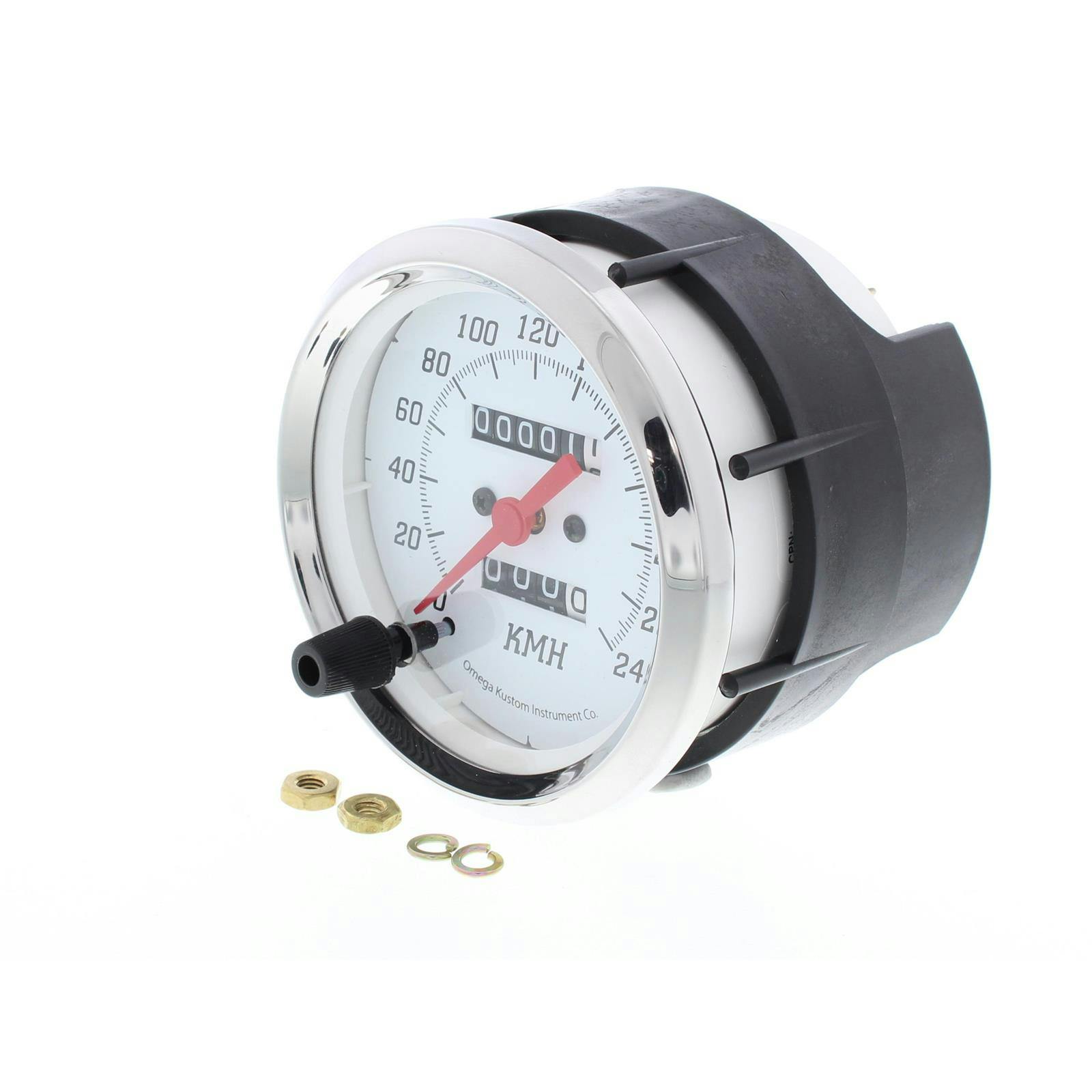 4" MECH SPEEDO,WHITE,METRIC