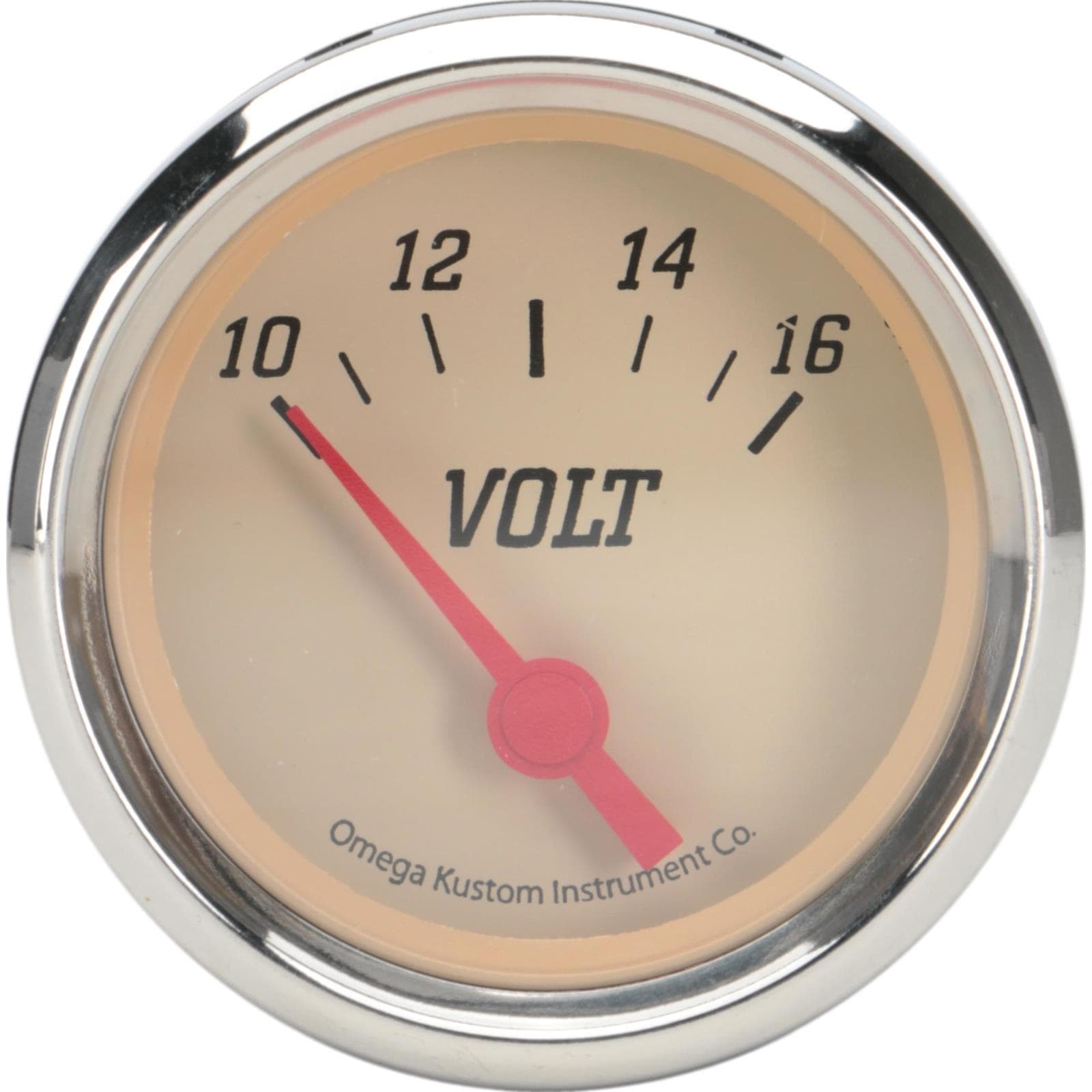 2" Volt Meter Beige W/Red P