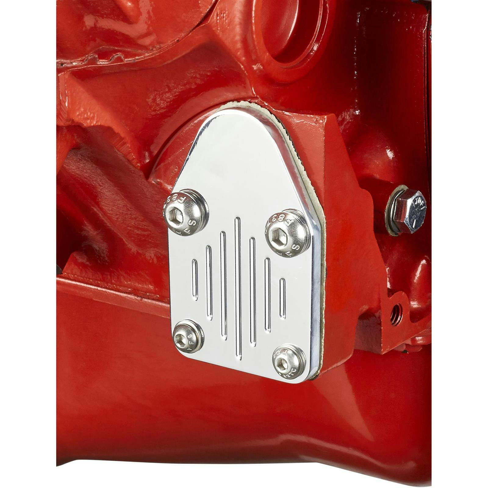 Small Block Chevy Fuel Pump Block-Off Plates, Polished