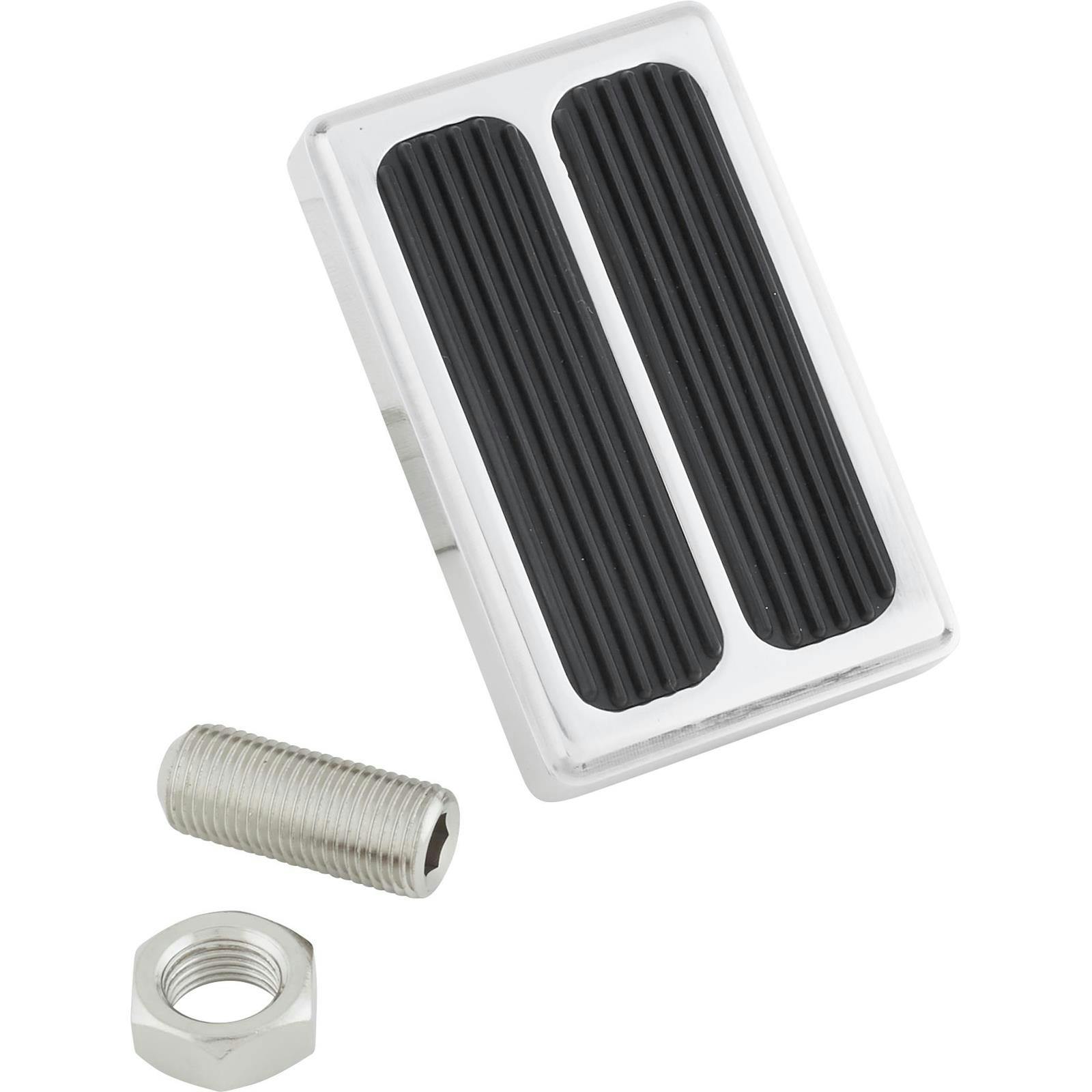 Speedway Universal Polished Aluminum Brake Pedal Pad