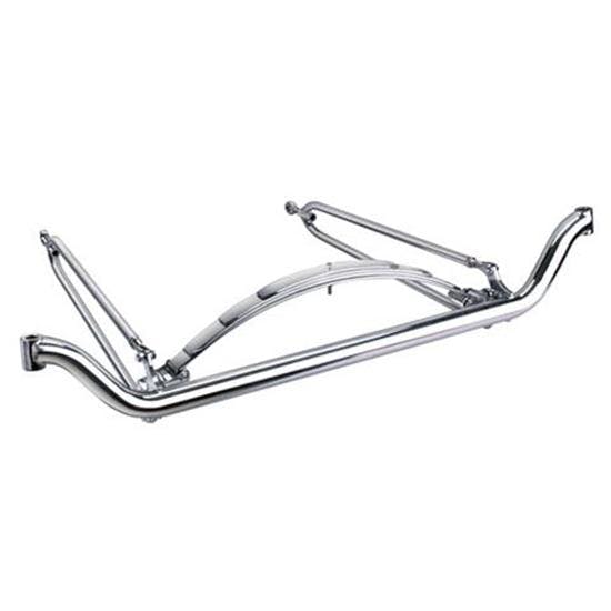 Spring-Behind 4 In Drop Tube Axle Front End for Chevy Spindles, Chrome