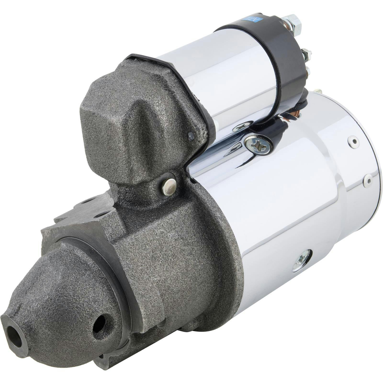 King Chrome 1955-86 Chevy Starter, Angled Bolts, Manual Trans.
