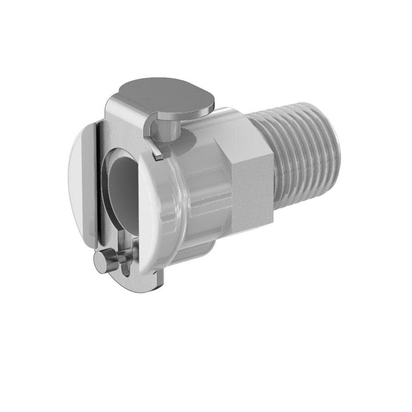 Plastic Quick-Disconnect Coupling Socket, 1/8" NPT Male