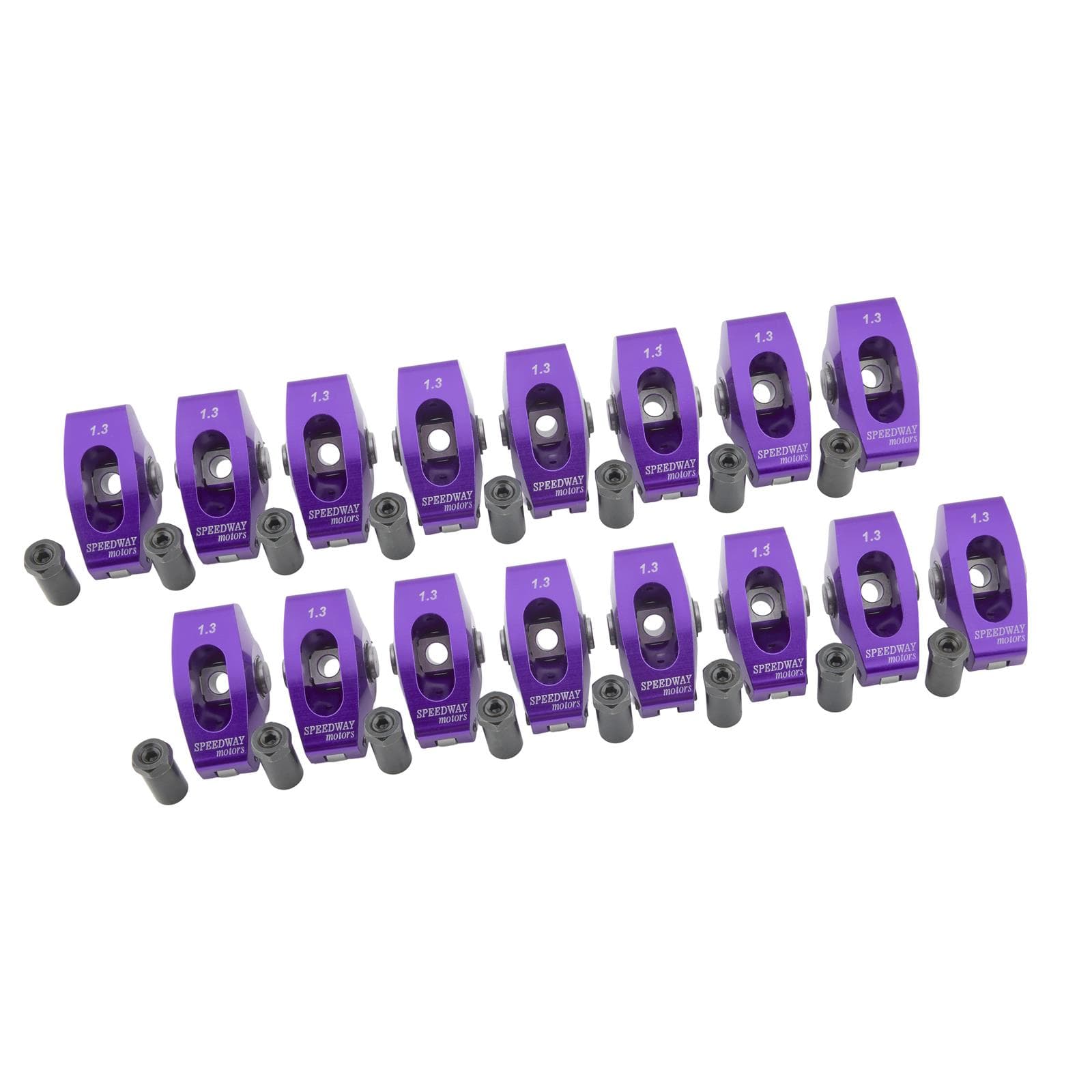 Speedway SBC Camshaft Break-In Roller Rocker Arms, 1.3:1, 3/8 Stud