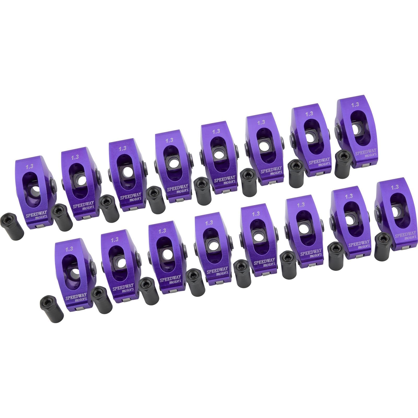 Speedway SBC Camshaft Break-In Roller Rocker Arms, 1.3:1, 7/16 Stud