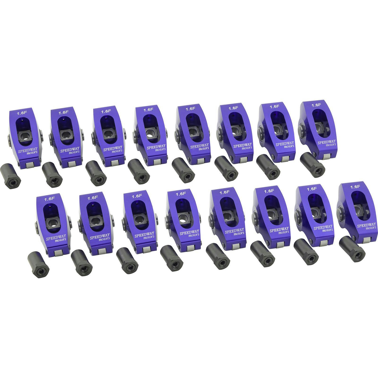 Speedway Small Block Ford Roller Rocker Arms, 1.6:1, 3/8 Stud