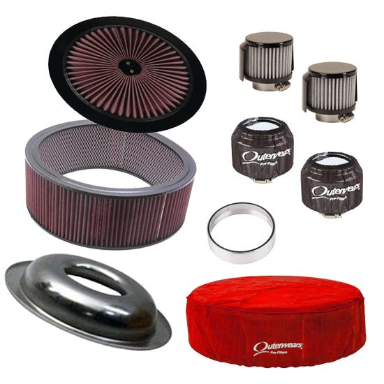 Speedway Motors Complete Racer's Air Cleaner/Outerwear Filter Kit