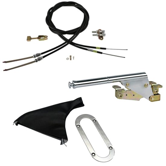 Lokar EHB-7000F Floor Mount E-Hand Brake Kit w/Boot/Cables,Chrome