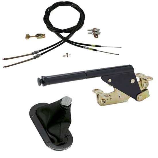 Lokar XEHB-7000F Floor Mount E-Hand Brake Kit, Boot/Cables, Black