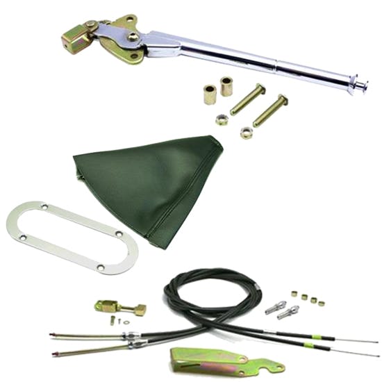Lokar Trans Mount Emergency Hand Brake Kit, 16 Inch, Chrome