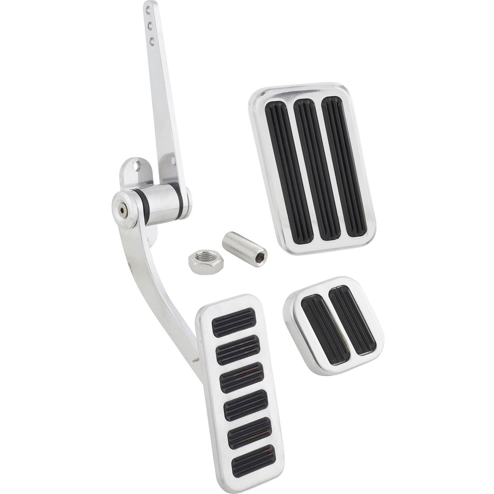 Speedway Motors Pol. Alum. Throttle/Brake/Dimmer Pedal Kit, Large