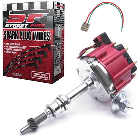 SBF HEI Distributor and Spark Plug Wiring Kit, Cast Cam, 351W