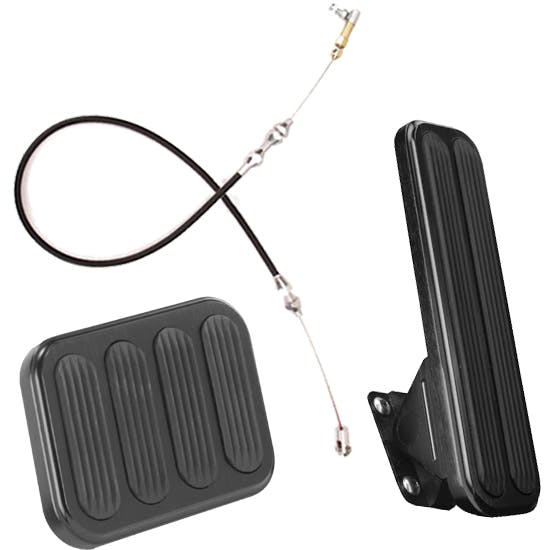 Lokar Midnight Series XL Throttle/Brake Pedal Kit, with Cable