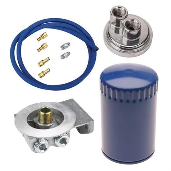 Ford/Mopar Remote Oil Filter Relocation Kit, Horizontal In/Outlet