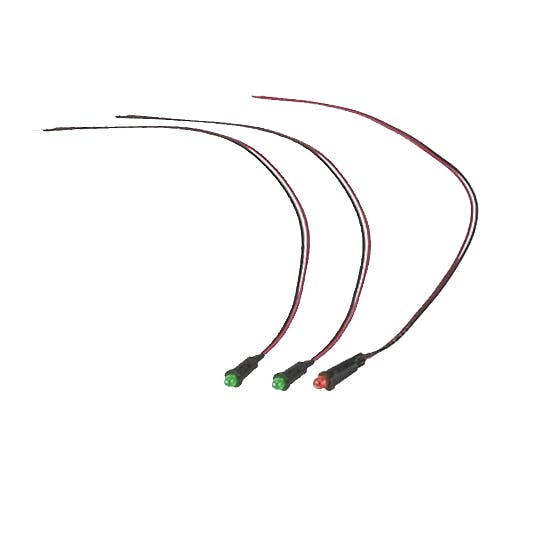 Universal Dash Indicator LED Light Bulb Kit, 5/32 Inch, Green/Red