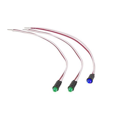 Universal Dash Indicator LED Light Bulb Kit, 5/32 Inch,Green/Blue