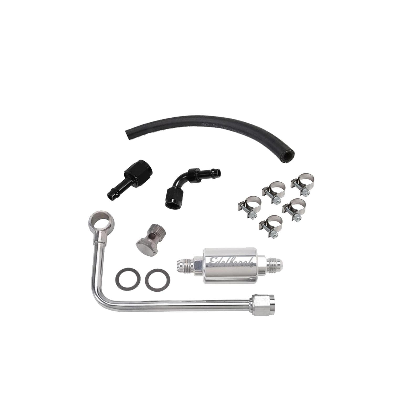 Speedway Motors In-line Fuel Filter Installation Kit, Silver