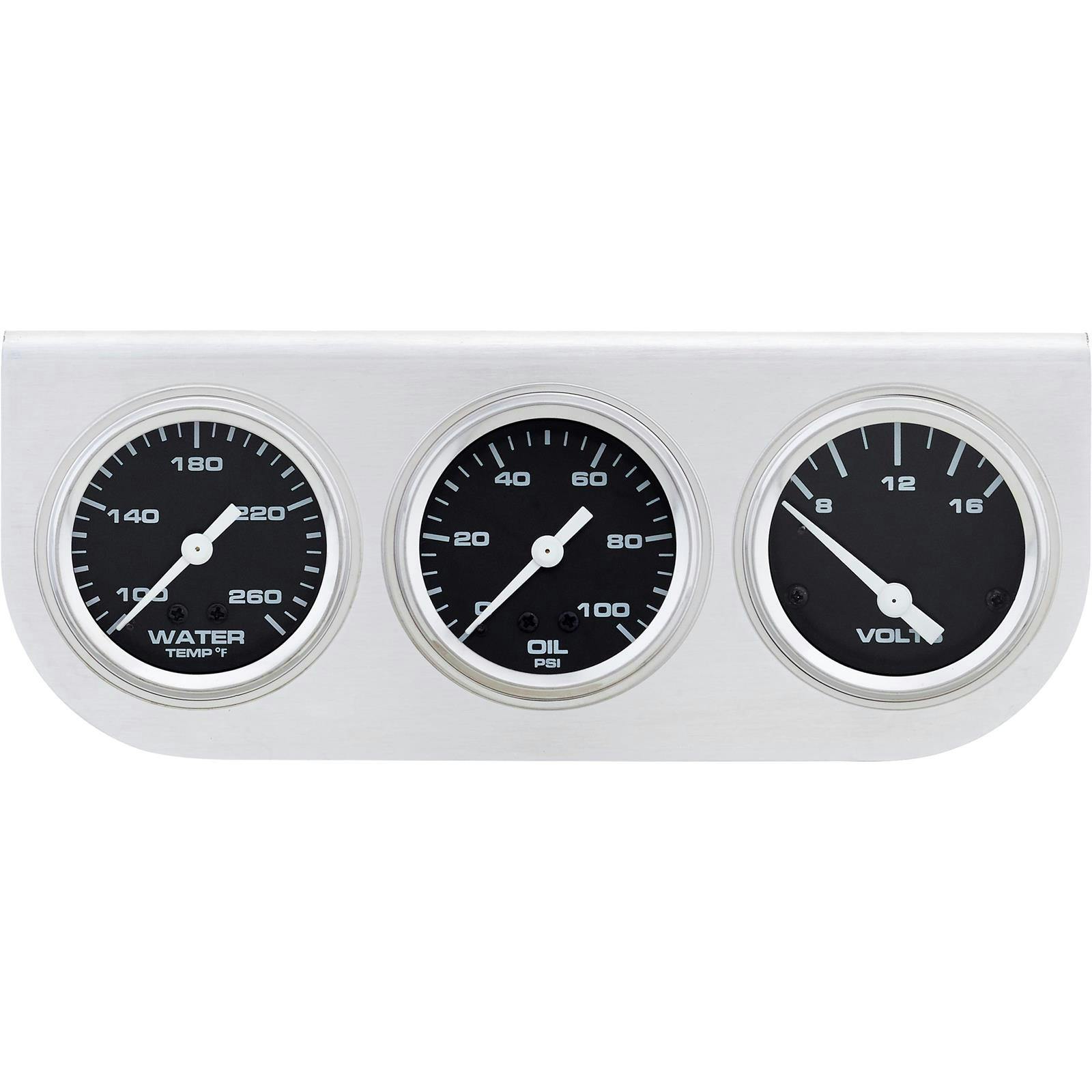 Speedway 3-Gauge Set with Aluminum Panel