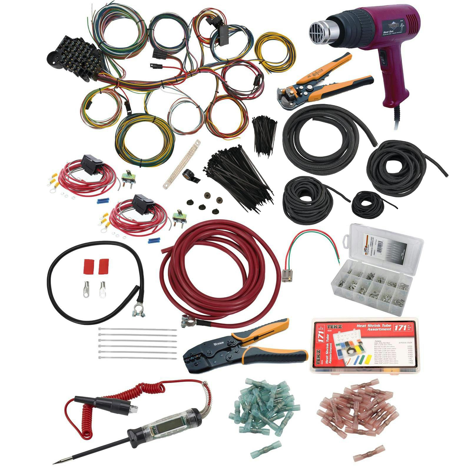 Deluxe Universal 22 Circuit Wiring Harness with Install Package