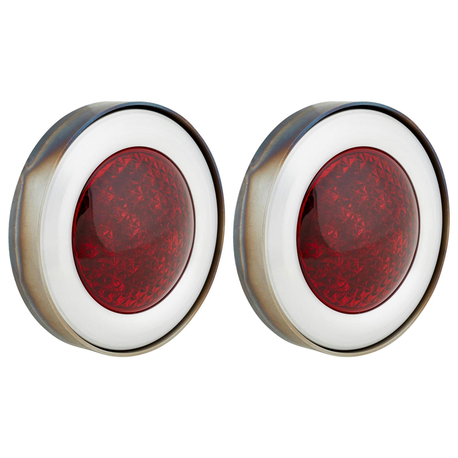 Flush Mount LED Tail/Stop Lights with Billet Aluminum Trim Rings