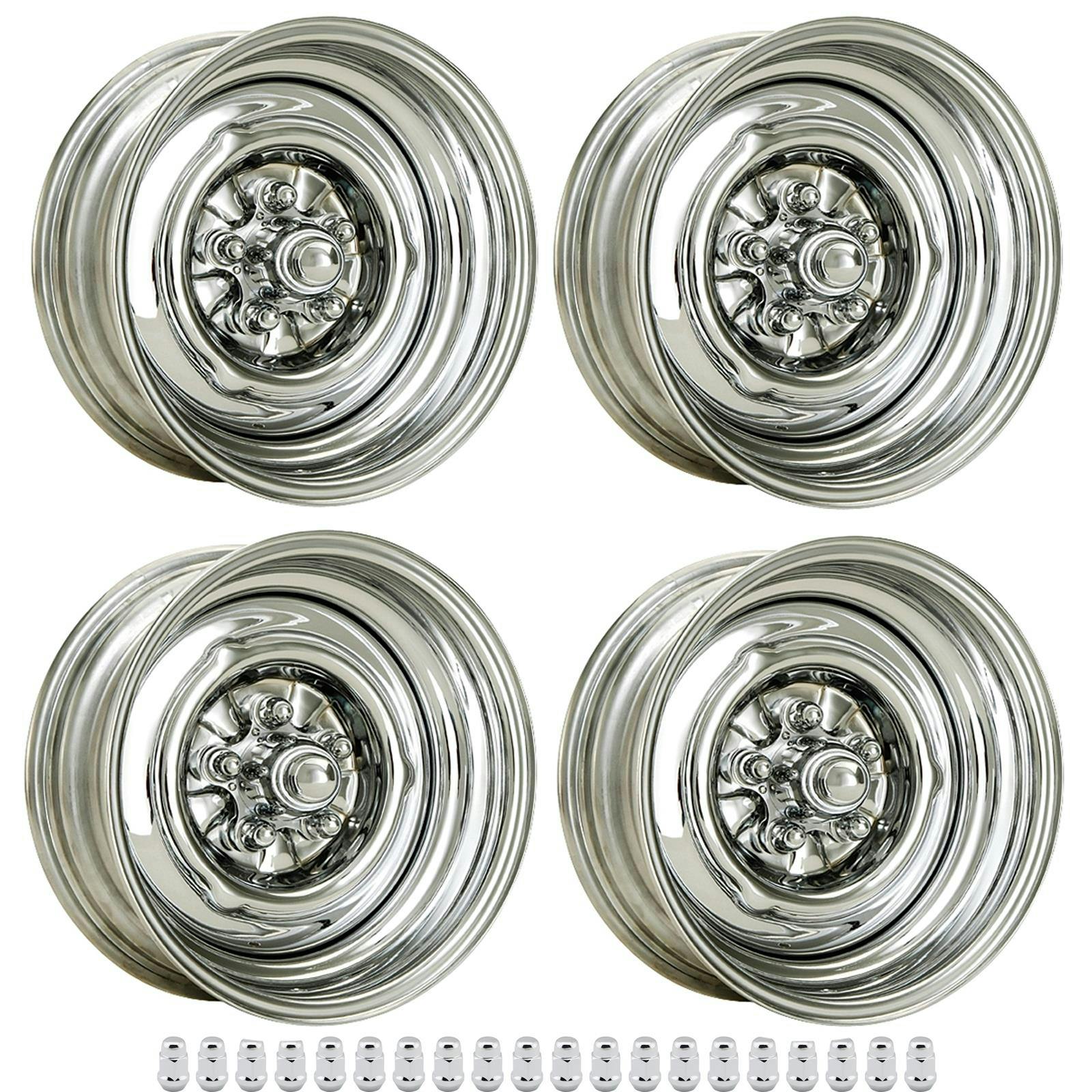 O/E Style Hot Rod Chrome Steel Wheel, Big And Little Kit, 4.5 BP