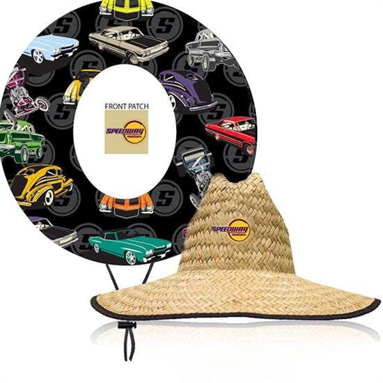 Speedway Motors Wide Brim Straw Hat With Cars Logo