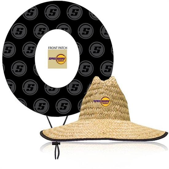 Speedway Motors Wide Brim Straw Hat With Speedway Motors Logo