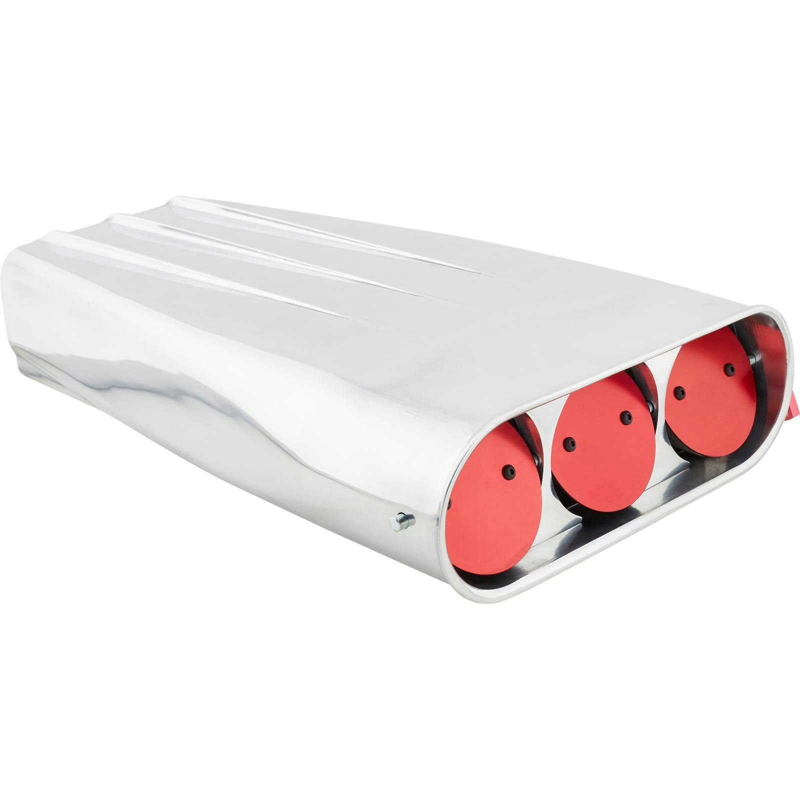 Finned 3-Butterfly Aluminum Dual Quad Scoop, Polished