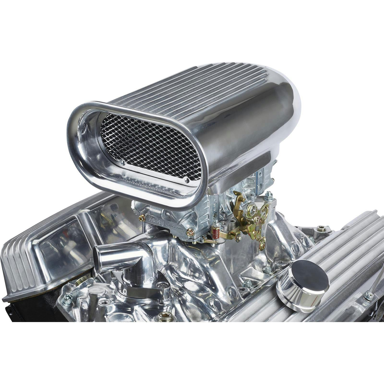 Full Finned Mini Hillborn Style Aluminum Air Scoop, Polished