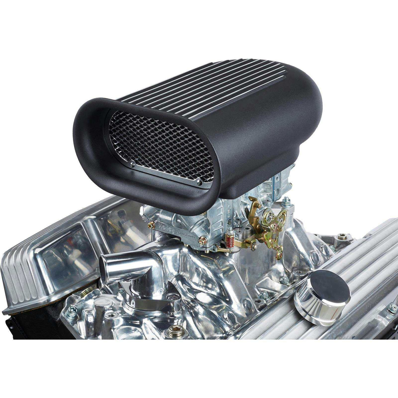 Full Finned Mini Hillborn Style Aluminum Air Scoop, Black