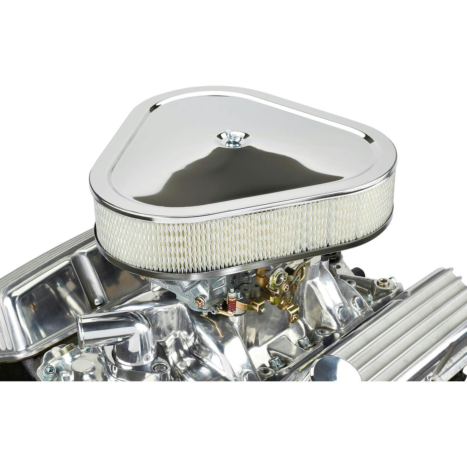 14 Inch X 3 inch Triangular 4-Barrel Air Cleaner Set, Chrome