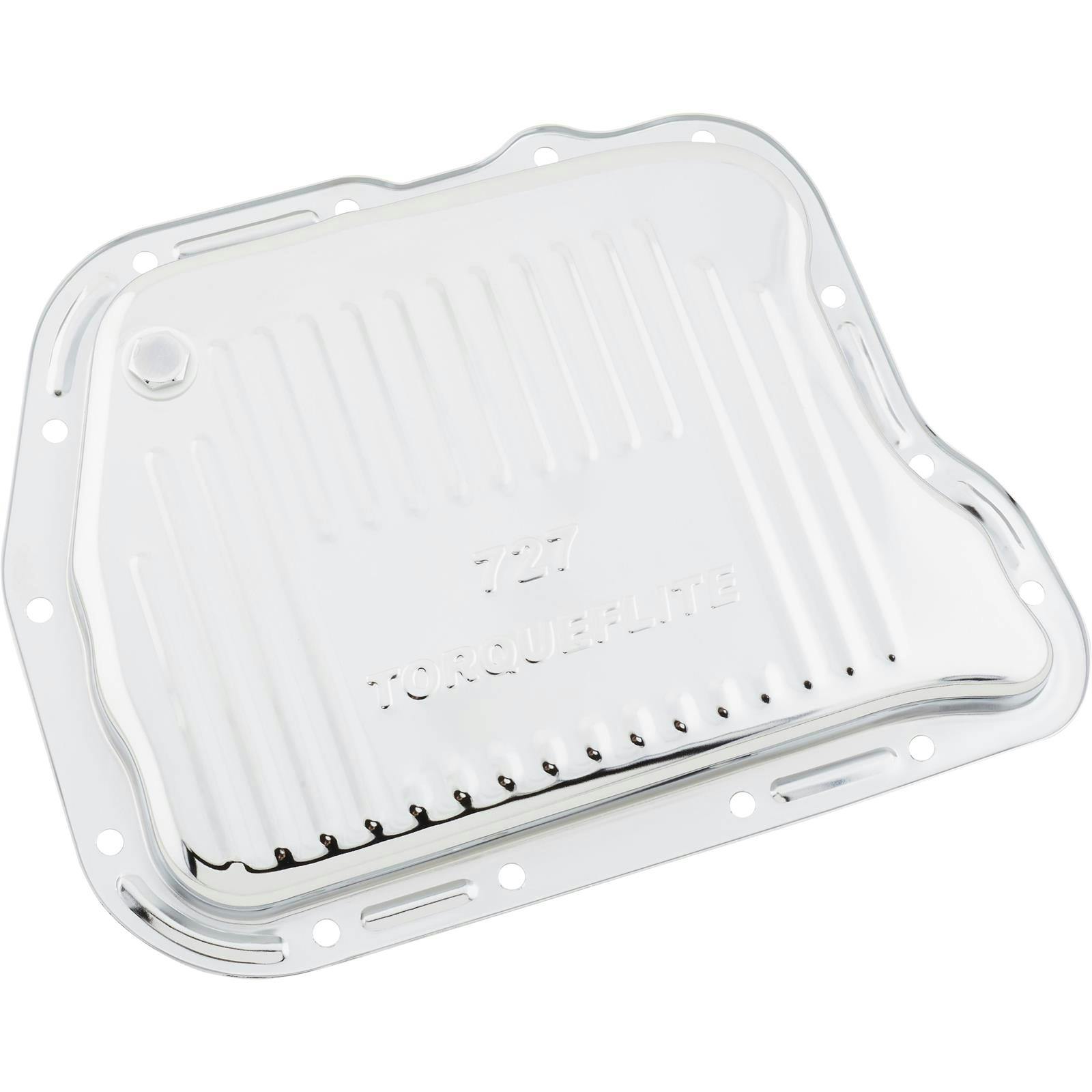 Chrysler 727 Torqueflite Steel Transmission Pan, Ribbed, Chrome
