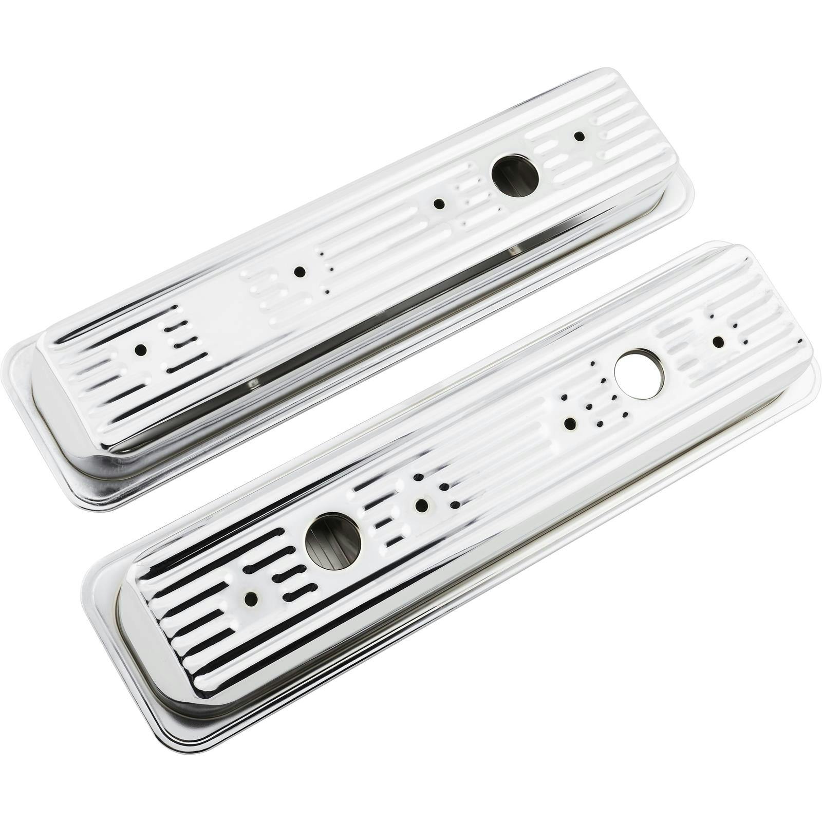 1987-Up SBC OEM Style Steel Center Bolt Valve Covers, Chrome