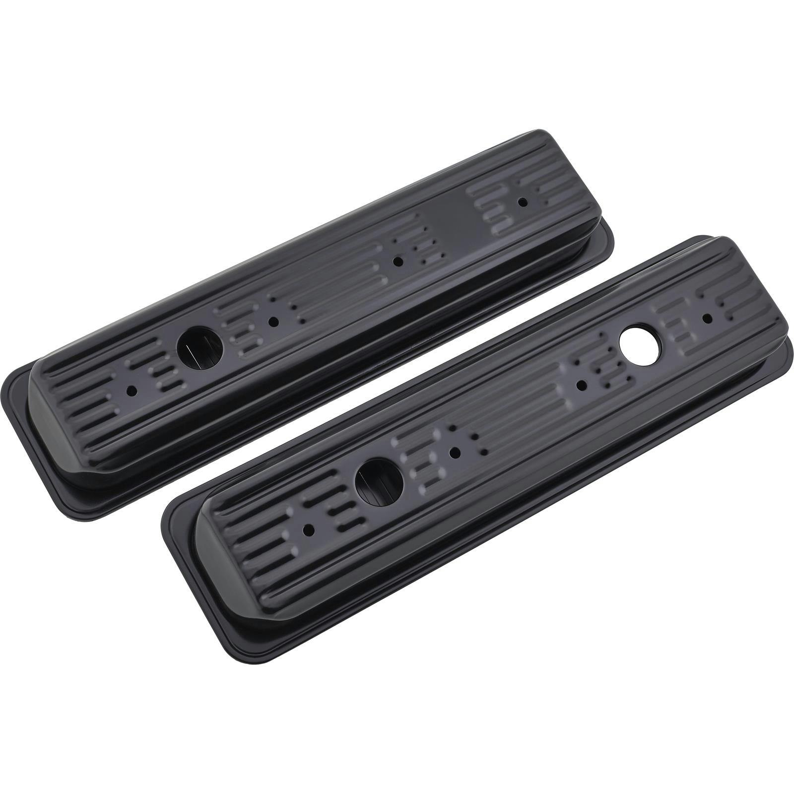 1987-Up SBC OEM Style Steel Center Bolt Valve Covers, Black