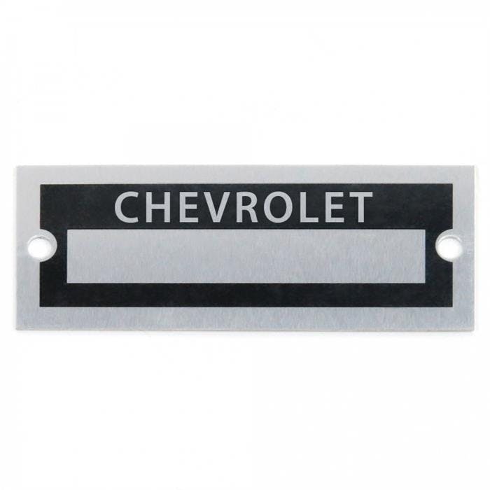 Speedway Motors Chevrolet Blank Data Vin Plate, 1 X 2.5 Inch